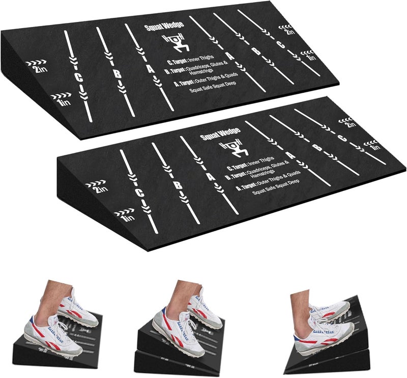Folaps Squat Wedge Block One Piece: Heel Elevated Slant Board for Squats Weightliting Home Gym Squat Wedge - Image 1